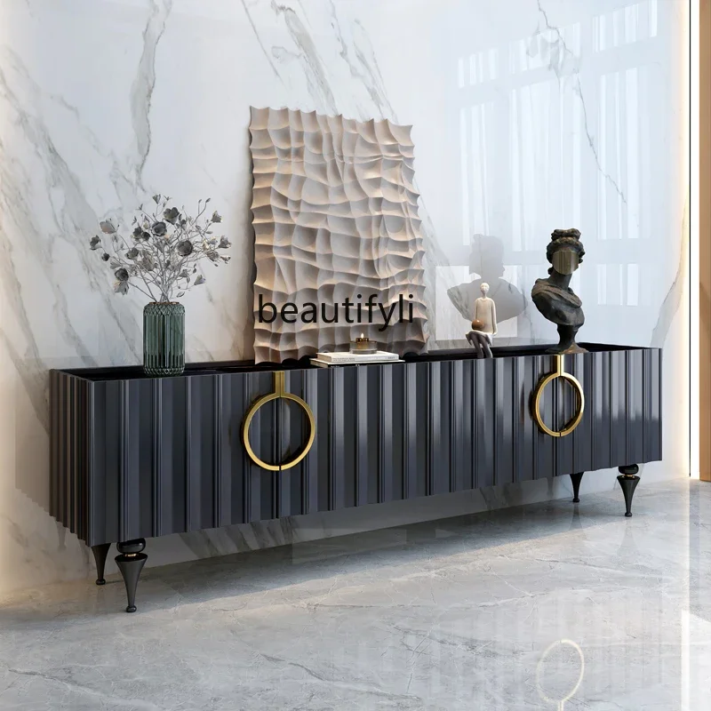 G Rock slab TV cabinet coffee table combination living room designer high-end American light luxury
G Rock slab TV cabinet coffee table combination living room designer high-end American light luxury