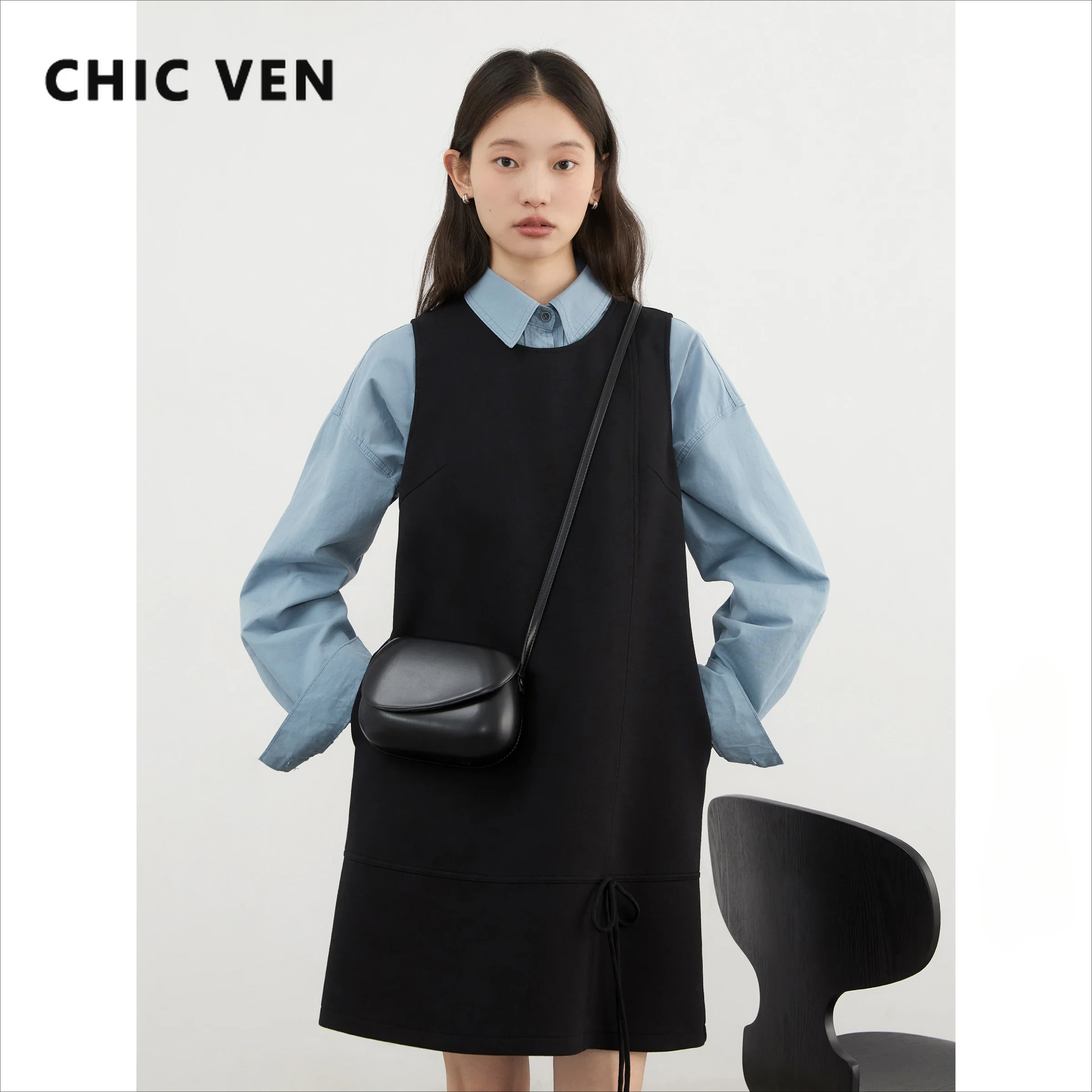 CHIC VEN женские платья черный свободный повседневный новый топ без рукавов платье трапециевидной формы женский джемпер юбка весна осень 2025
CHIC VEN женские платья черный свободный повседневный новый топ без рукавов платье трапециевидной формы женский джемпер юбка весна осень 2025