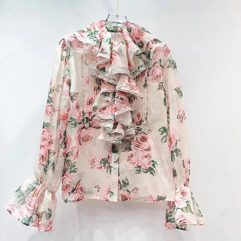 SuperAen Vintage style Print Design Ruffled Collar Chiffon Shirt 2025 Spring New Batwing Sleeved Sweet Shirts
SuperAen Vintage style Print Design Ruffled Collar Chiffon Shirt 2025 Spring New Batwing Sleeved Sweet Shirts