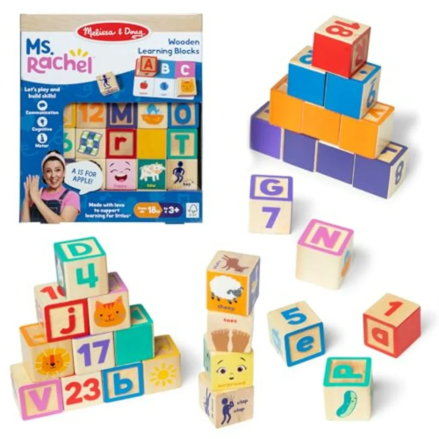 Melissa and Doug Ms. Rachel Letter, Number, and Game Wooden Learning Blocks with Activity Cards for Girls and Boys Toddlers Age
Melissa and Doug Ms. Rachel Letter, Number, and Game Wooden Learning Blocks with Activity Cards for Girls and Boys Toddlers Age