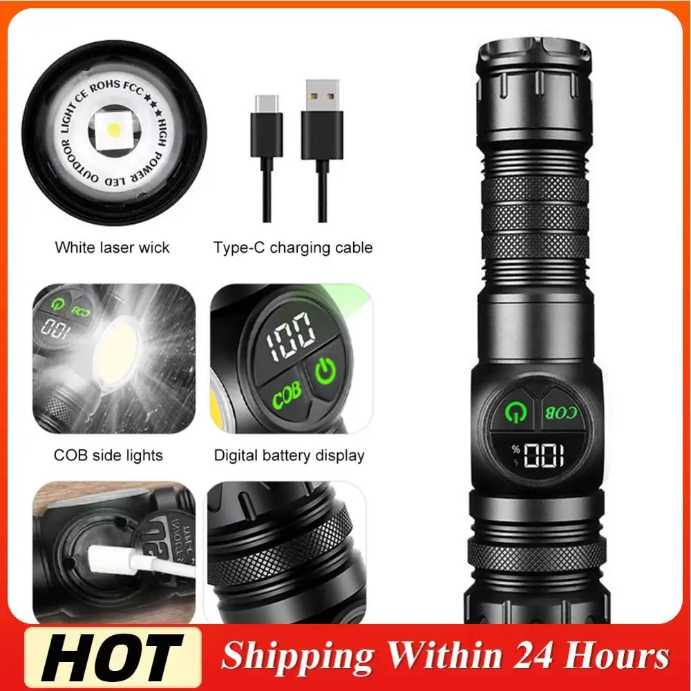 20 Вт светодиодный + COB мощный фонарик водонепроницаемый яркий фонарик с масштабированием (АБС)
20 Вт светодиодный + COB мощный фонарик водонепроницаемый яркий фонарик с масштабированием (АБС)