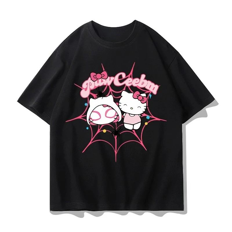 Hello Kitty Joint Short-sleeved T-shirt Women's American Hip-hop Trend Clothes Printed Top Summer Fashion Trend Pure Cotton
Hello Kitty Joint Short-sleeved T-shirt Women's American Hip-hop Trend Clothes Printed Top Summer Fashion Trend Pure Cotton