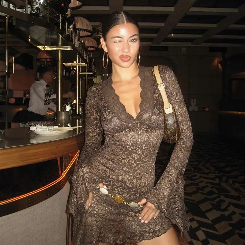 Sexy Lace Hollow out Low Ne Long Sve Skirt High Waist Wrap Sle Women's Dr Polyester Fiber Busin Home Wear
Sexy Lace Hollow out Low Ne Long Sve Skirt High Waist Wrap Sle Women's Dr Polyester Fiber Busin Home Wear