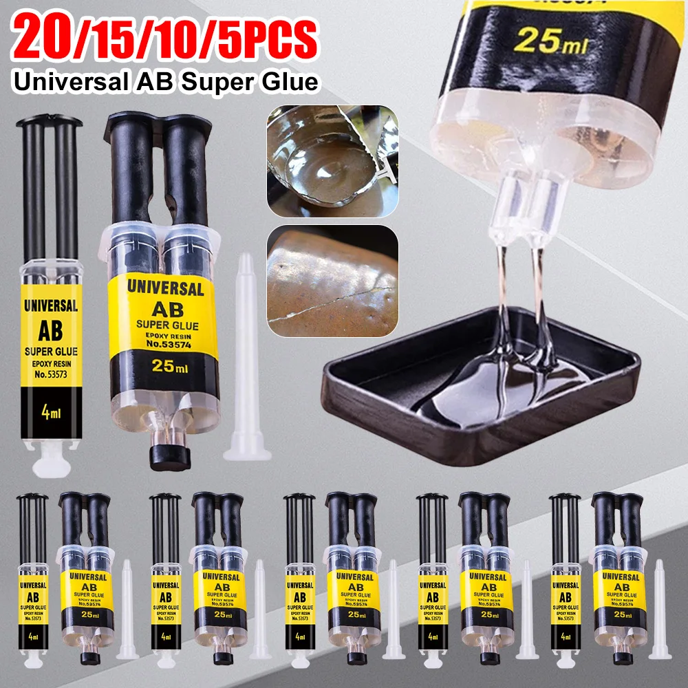 Super AB Glue 25ML/4ML Universal Adhesive Super Liquid Long-lasting Reliable Glue Hardware Glass Wood Repair Glue Tools
Super AB Glue 25ML/4ML Universal Adhesive Super Liquid Long-lasting Reliable Glue Hardware Glass Wood Repair Glue Tools