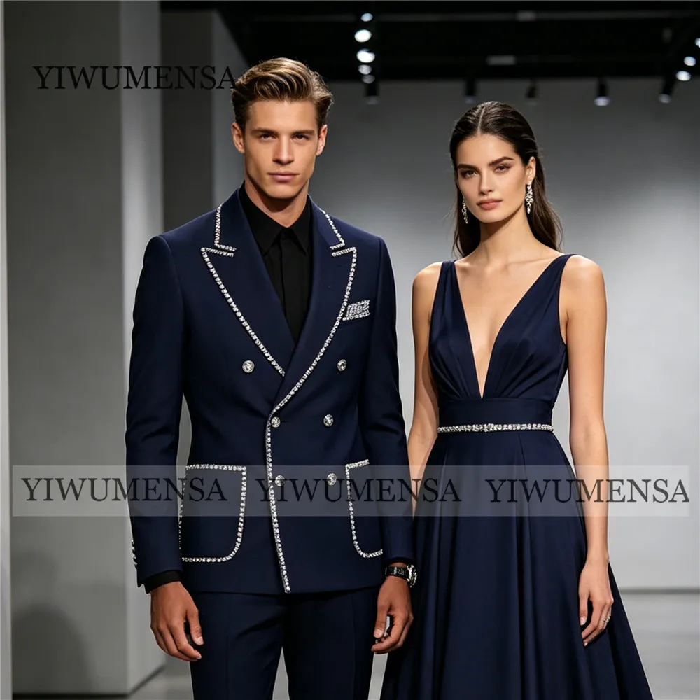 Luxury Beaded Men's Suit Double Breasted Jacket Pants 2 Piece Sets Groom Formal Dinner Party Tuxedos Customized Man Outfits 2026
Luxury Beaded Men's Suit Double Breasted Jacket Pants 2 Piece Sets Groom Formal Dinner Party Tuxedos Customized Man Outfits 2026