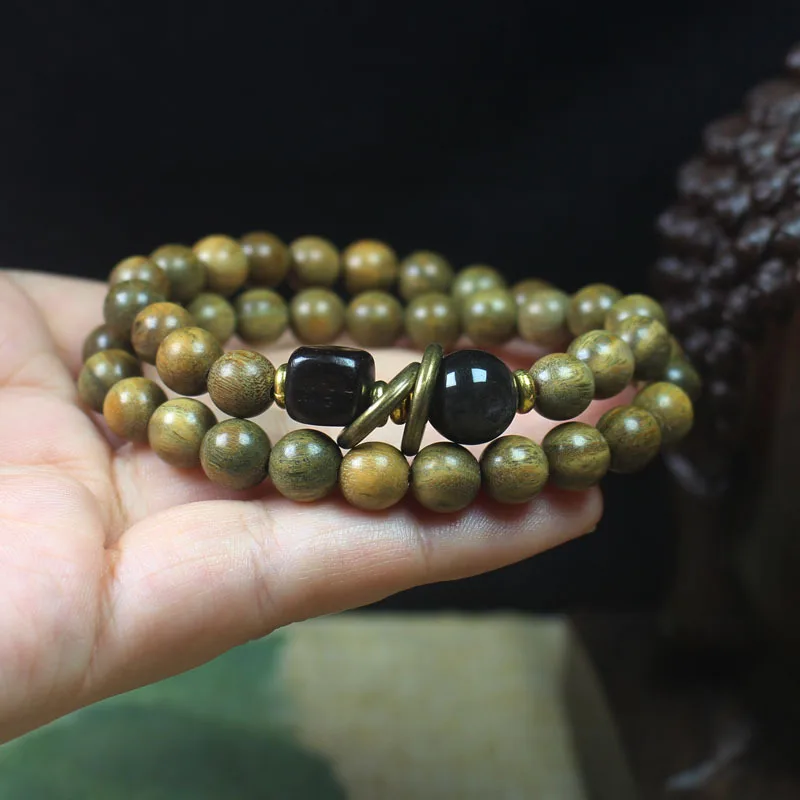 Green Sandalwood Retro Style Double Layer Bracelet 8mm Buddhist Ethnic Style Prayer Beads Jewelry for Men and Women Gifts
Green Sandalwood Retro Style Double Layer Bracelet 8mm Buddhist Ethnic Style Prayer Beads Jewelry for Men and Women Gifts