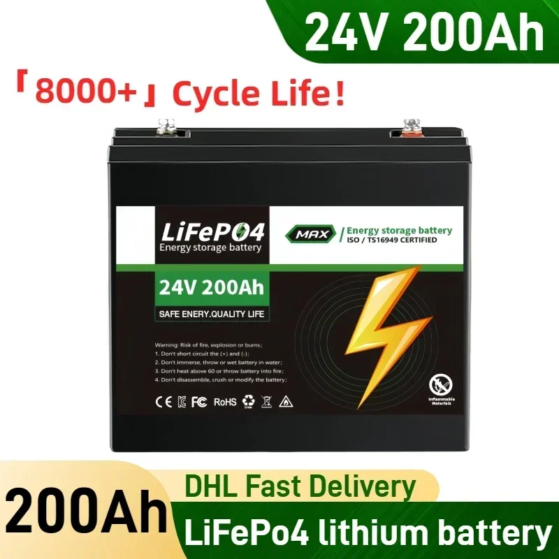 24V 200Ah LiFePO4 Battery, Built-in 200A Protection BMS, Great for RV/Camper, Trolling Motors, Solar Off-Grid, Marine/Boat✅
24V 200Ah LiFePO4 Battery, Built-in 200A Protection BMS, Great for RV/Camper, Trolling Motors, Solar Off-Grid, Marine/Boat✅