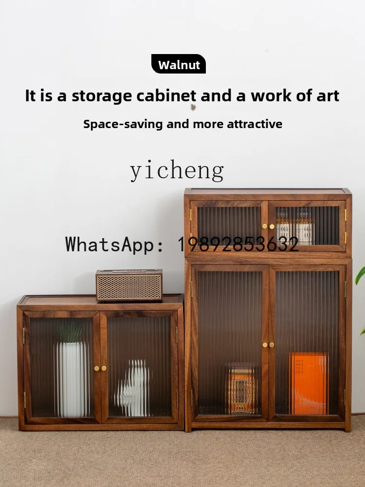 Black Walnut Floor Storage Cabinet Living Room Solid Wood Desktop Storage Tea Set Storage Cabinet
Black Walnut Floor Storage Cabinet Living Room Solid Wood Desktop Storage Tea Set Storage Cabinet