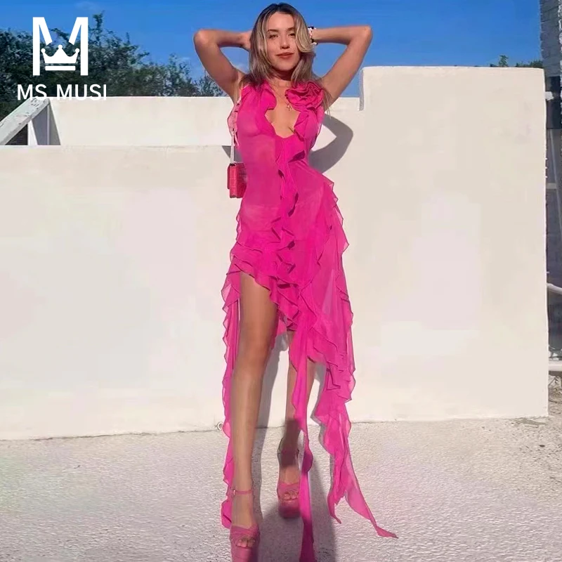 MSMUSI 2023 New Fashion Women Sexy Halter Floral Lace Ruffles Draped Fold Sleeveless Bodycon Party Club Event Slit Midi Dress
MSMUSI 2023 New Fashion Women Sexy Halter Floral Lace Ruffles Draped Fold Sleeveless Bodycon Party Club Event Slit Midi Dress