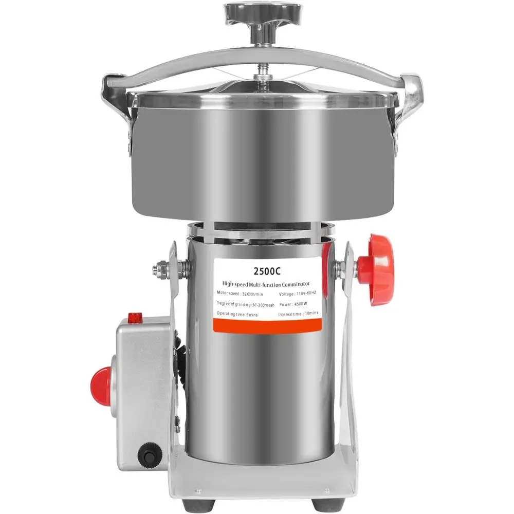 2500g/5.5lbs Electric Grain Mill Grinder 4500W,304 StainlSteel High-speed Spice Herb Mill,180° Swingable Commercial Powder hine,
2500g/5.5lbs Electric Grain Mill Grinder 4500W,304 StainlSteel High-speed Spice Herb Mill,180° Swingable Commercial Powder hine,