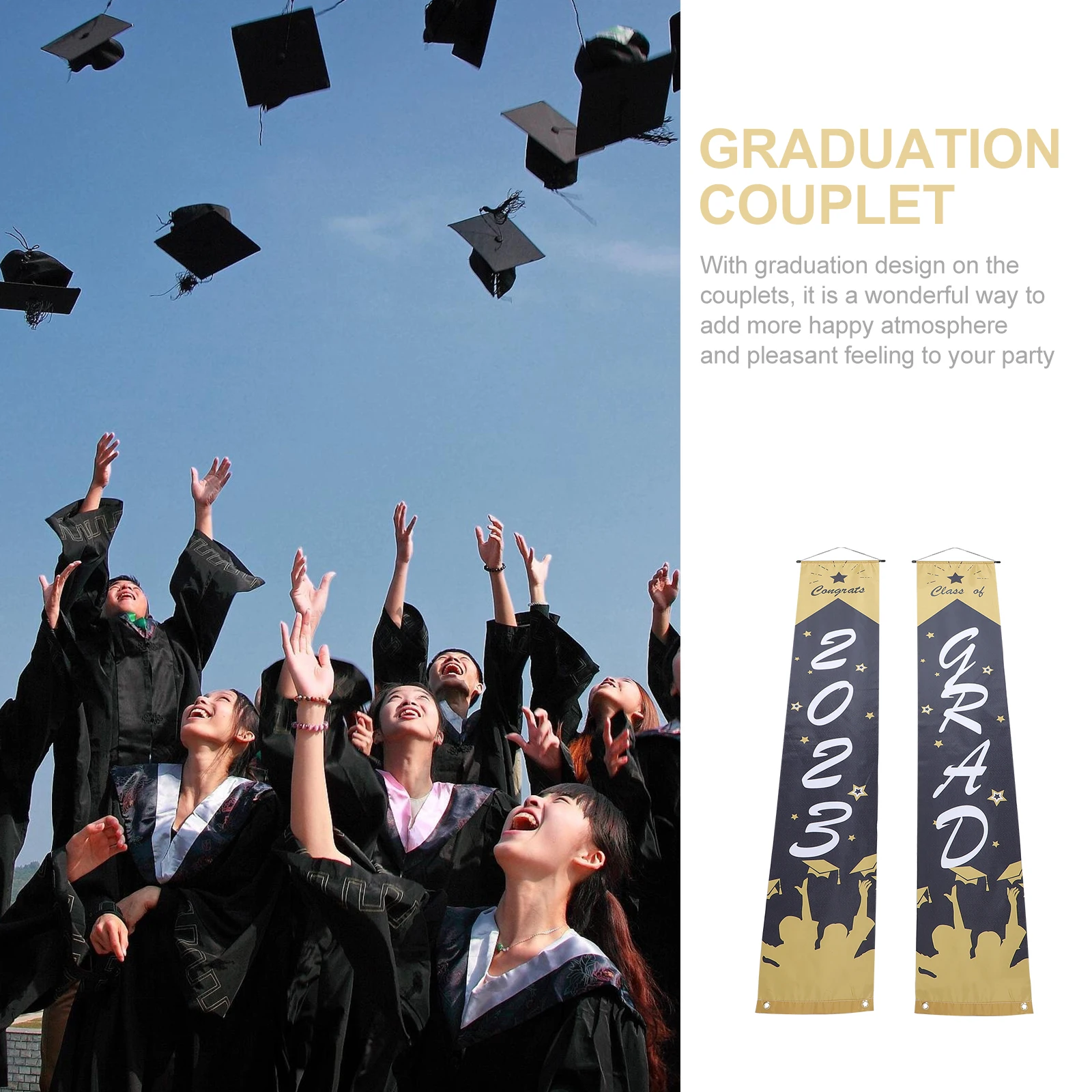 Graduation Door Couplet 2023 Party Supplies Polyester Banner Decoration Festive Atmosphere Class Reunion
Graduation Door Couplet 2023 Party Supplies Polyester Banner Decoration Festive Atmosphere Class Reunion
