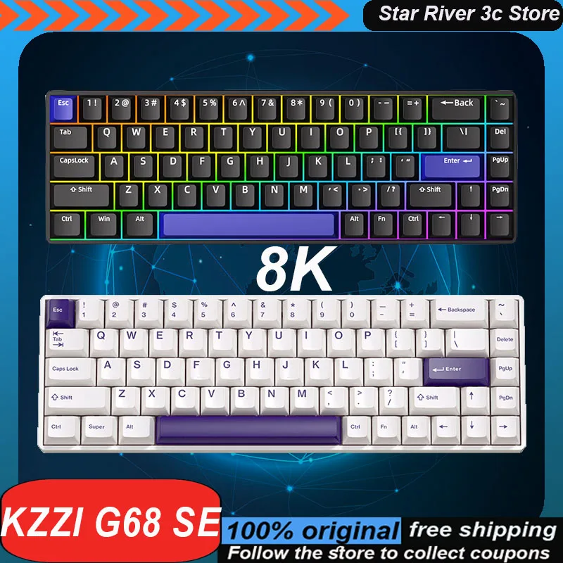 Kzzi G68se Mechanical Keyboard 8k Return Rate E-Sports Magnetic Axis Low Latency 68keys Hot Plug Rgb Customized Gaming Keyboard
Kzzi G68se Mechanical Keyboard 8k Return Rate E-Sports Magnetic Axis Low Latency 68keys Hot Plug Rgb Customized Gaming Keyboard