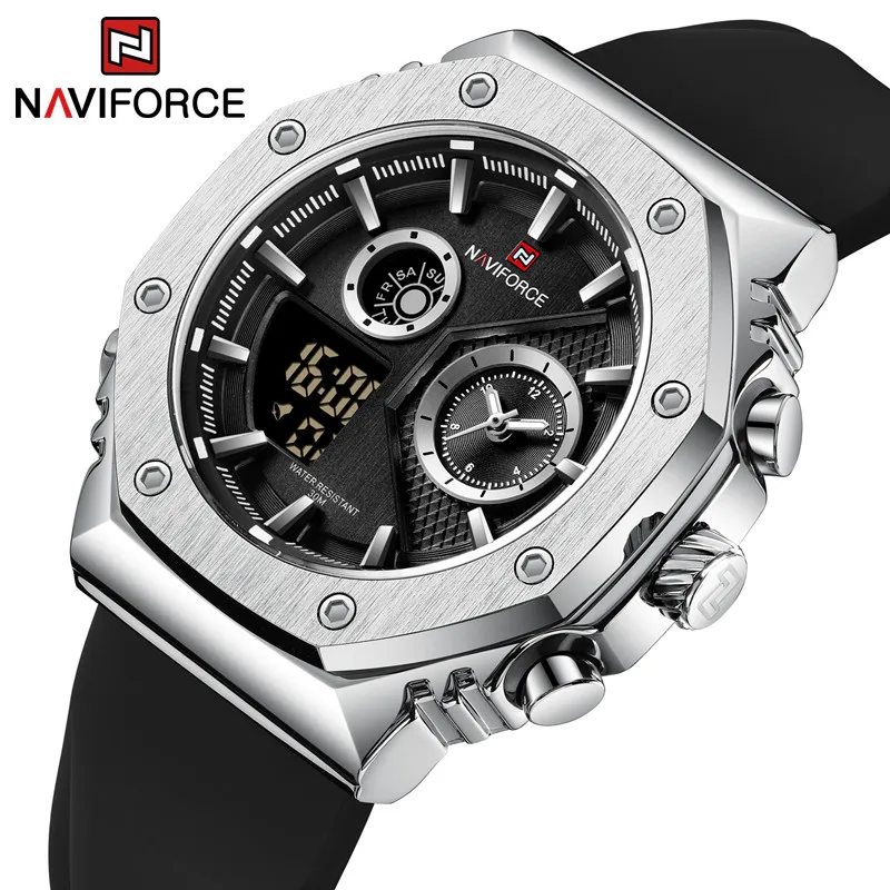 NAVIFORCE Sports Business Style Men's Watch Fashion Waterproof Durable Silicone Material Multifunctional Men's Quartz Watch
NAVIFORCE Sports Business Style Men's Watch Fashion Waterproof Durable Silicone Material Multifunctional Men's Quartz Watch