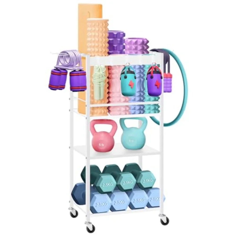 Home Gym Storage Rack Heavy Duty Yoga Mat Holder Workout Equipment Storage Organizer Weight Rack with Hooks and Wheels for Dumb
Home Gym Storage Rack Heavy Duty Yoga Mat Holder Workout Equipment Storage Organizer Weight Rack with Hooks and Wheels for Dumb