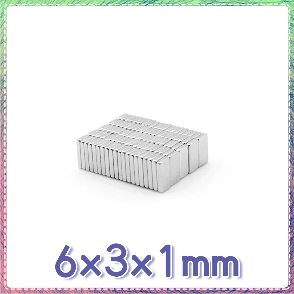 50/100/200/500/1000/1500PCS 6x3x1 Thin Block Neodymium Magnets Sheet 6x3x1mm Powerful Strong Magnetic Magnet Strong 6*3*1 mm
50/100/200/500/1000/1500PCS 6x3x1 Thin Block Neodymium Magnets Sheet 6x3x1mm Powerful Strong Magnetic Magnet Strong 6*3*1 mm