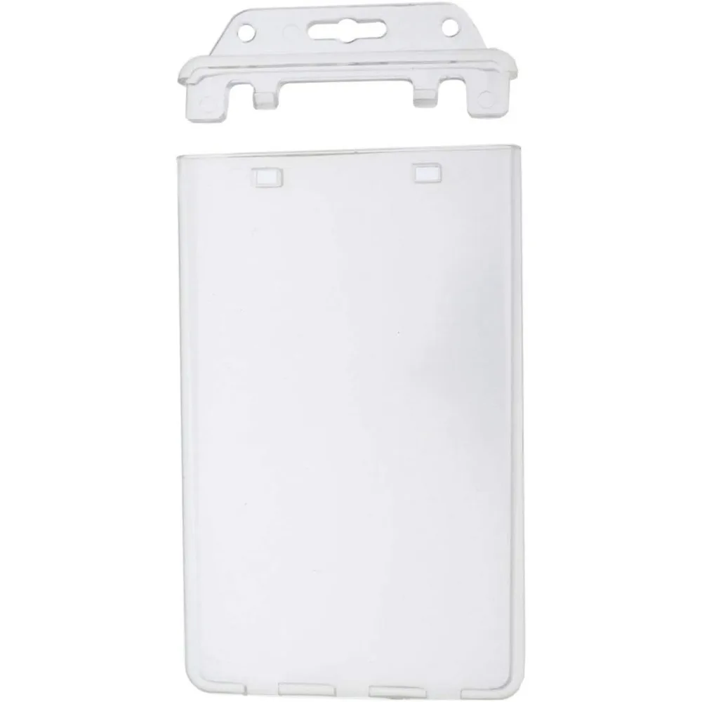 Bulk 50 Pack - Permanent Locking Hard Plastic Badge Holder - Vertical Clear Heavy Duty Secure Case Holder
Bulk 50 Pack - Permanent Locking Hard Plastic Badge Holder - Vertical Clear Heavy Duty Secure Case Holder
