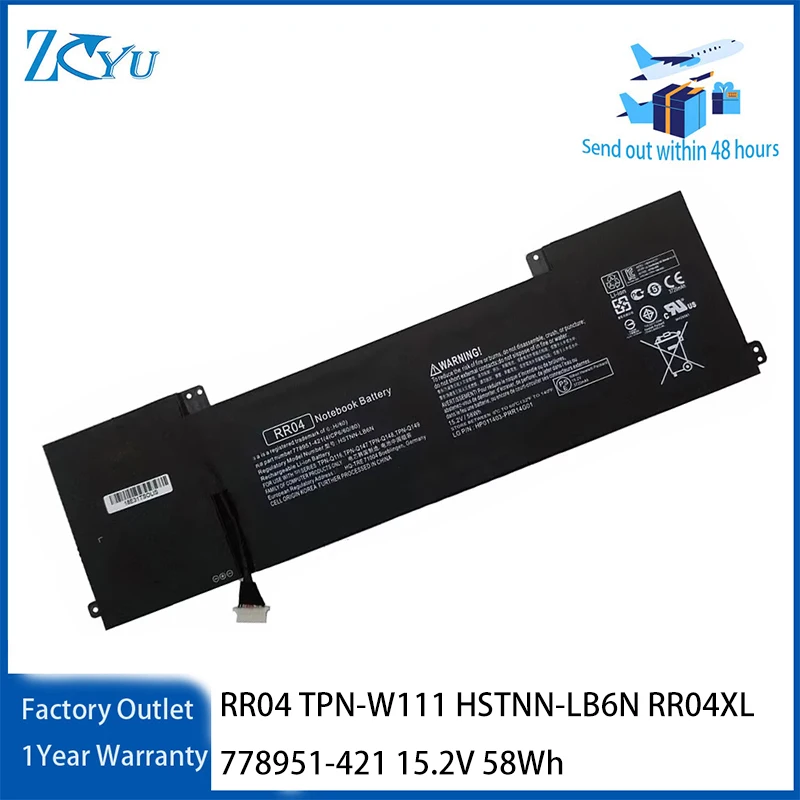 RR04 Laptop Battery for HP Omen 15 15-5014TX TPN-W111 HSTNN-LB6N RR04XL 778951-421 etc 15.2V 58Wh
RR04 Laptop Battery for HP Omen 15 15-5014TX TPN-W111 HSTNN-LB6N RR04XL 778951-421 etc 15.2V 58Wh