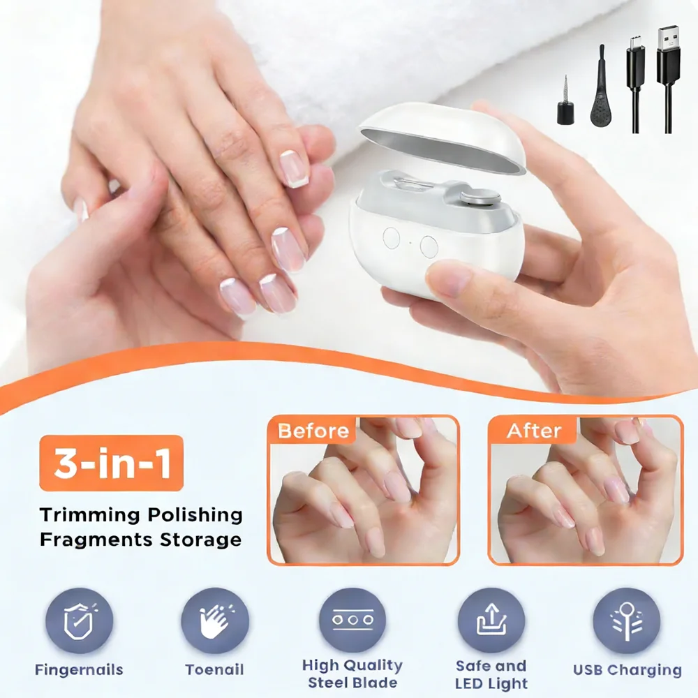 Автоматический электрический триммер для ногтей с зарядкой Type-C и подсветкой для детей, взрослых и пожилых людей
Автоматический электрический триммер для ногтей с зарядкой Type-C и подсветкой для детей, взрослых и пожилых людей