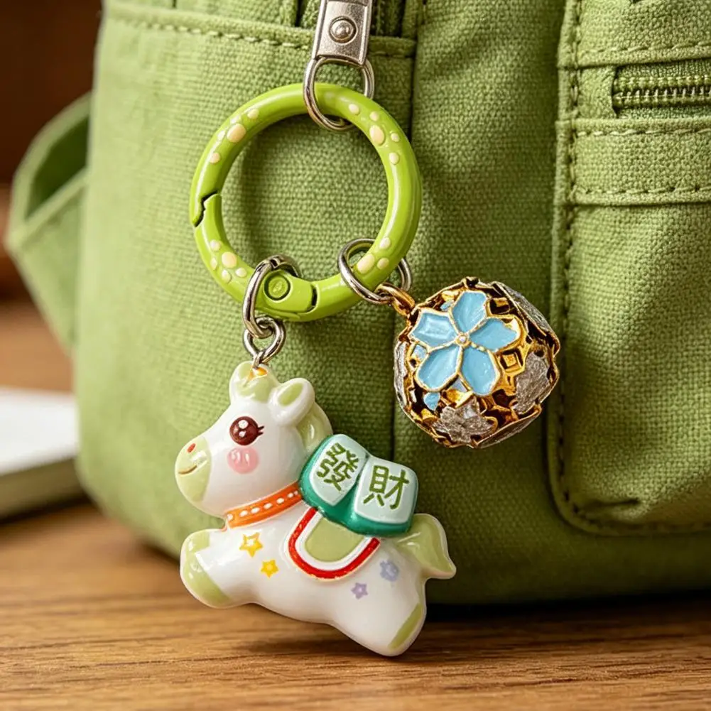 Keychain Pendant 3D Horse Hollow Bell Key Chain Chinese Lucky Charm with Metal Ring Lucky Charm Bags Keys Gift Accessory
Keychain Pendant 3D Horse Hollow Bell Key Chain Chinese Lucky Charm with Metal Ring Lucky Charm Bags Keys Gift Accessory