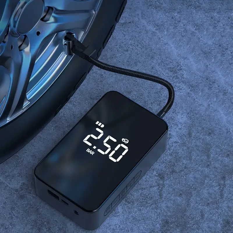 Wireless Portable Car Air Pump Air Compressor, 150PSI 6000mAh Power Bank Rechargeable Inflator Pump For Motorcycle Bike Tire
Wireless Portable Car Air Pump Air Compressor, 150PSI 6000mAh Power Bank Rechargeable Inflator Pump For Motorcycle Bike Tire