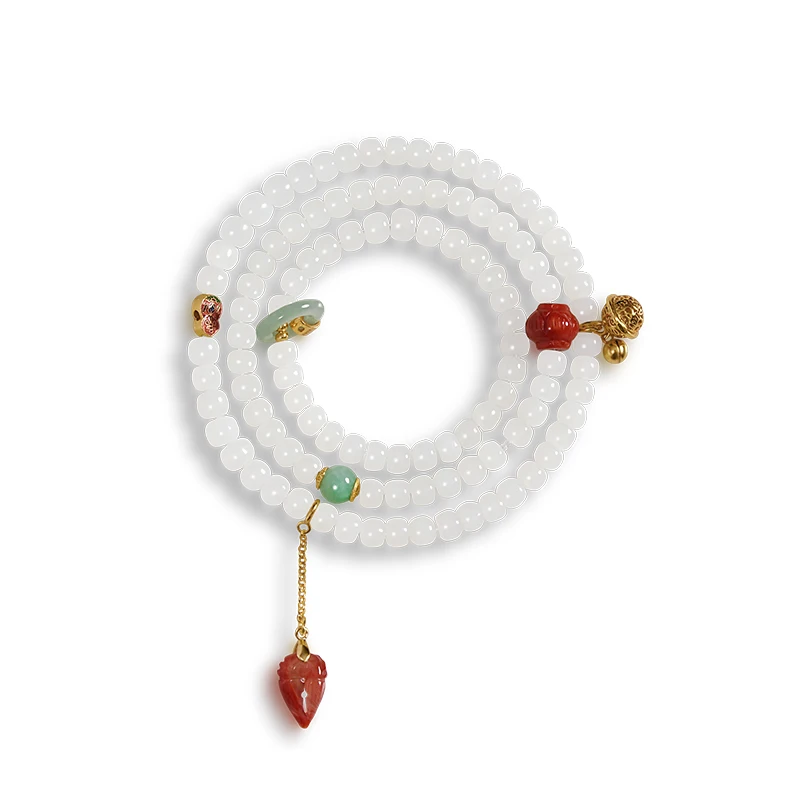 Hetian White Jade Beads Bracelet Women South Red Jadeite Enamel Color Old Type Beads Multi Strand Bracelet Meditation Healing
Hetian White Jade Beads Bracelet Women South Red Jadeite Enamel Color Old Type Beads Multi Strand Bracelet Meditation Healing