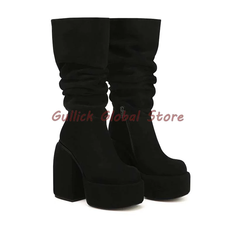 New Spring Black Round Toe Platform Thin Heels Fashion Square Heel Knight Boots Chunky Knee High Boots Party
New Spring Black Round Toe Platform Thin Heels Fashion Square Heel Knight Boots Chunky Knee High Boots Party
