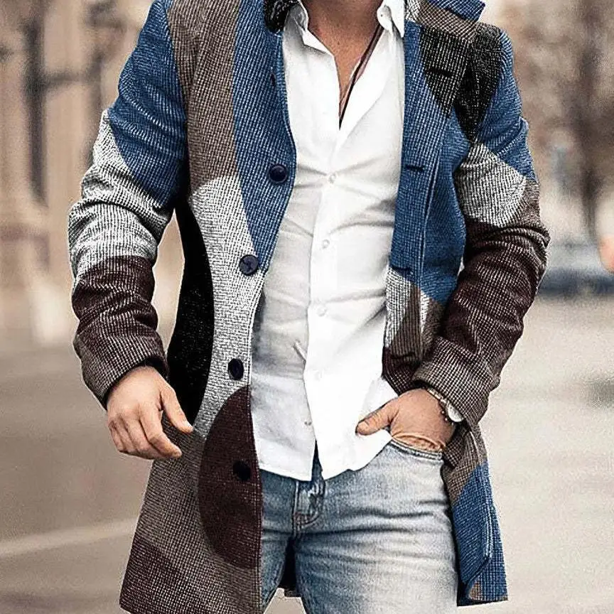 New Men's 3D Printed Woolen Coat Collar Jacket Casual Long Style with Pocket Fashionable Slim Fit Winter Outerwear Coat
New Men's 3D Printed Woolen Coat Collar Jacket Casual Long Style with Pocket Fashionable Slim Fit Winter Outerwear Coat