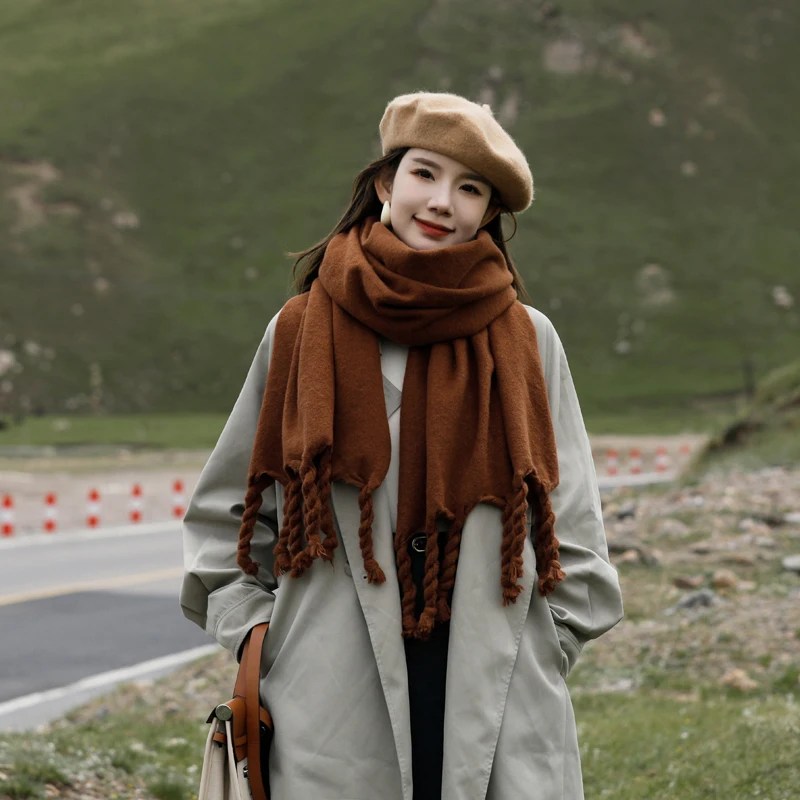 -Border Korean Version Winter Solid Color Versatile Couple Scarf Warm Thickened Shawl Dual-Use Student Artistic Simple Neck
-Border Korean Version Winter Solid Color Versatile Couple Scarf Warm Thickened Shawl Dual-Use Student Artistic Simple Neck