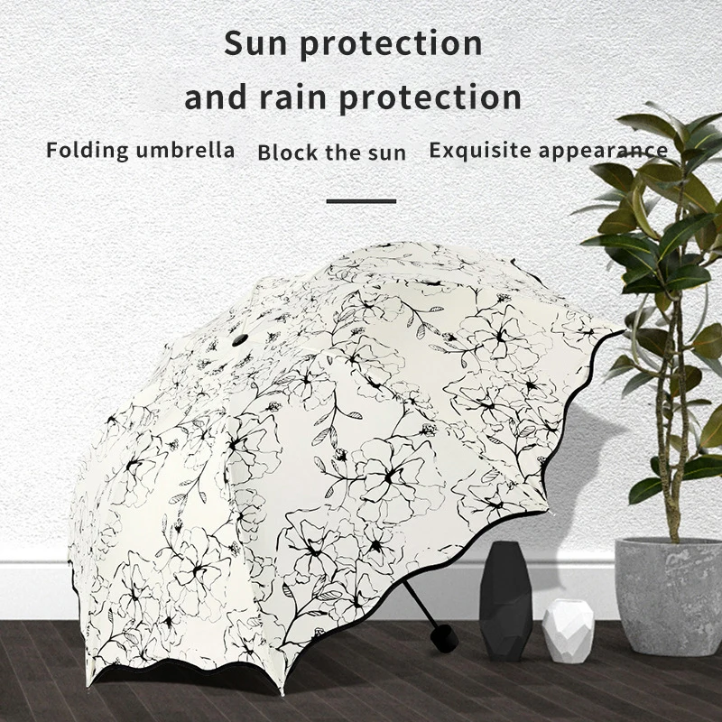 Lotus Flower Creative Sunny Umbrella Three fold Sun Umbrella Women's Sunscreen Black Gel Sunshade Umbrella
Lotus Flower Creative Sunny Umbrella Three fold Sun Umbrella Women's Sunscreen Black Gel Sunshade Umbrella
