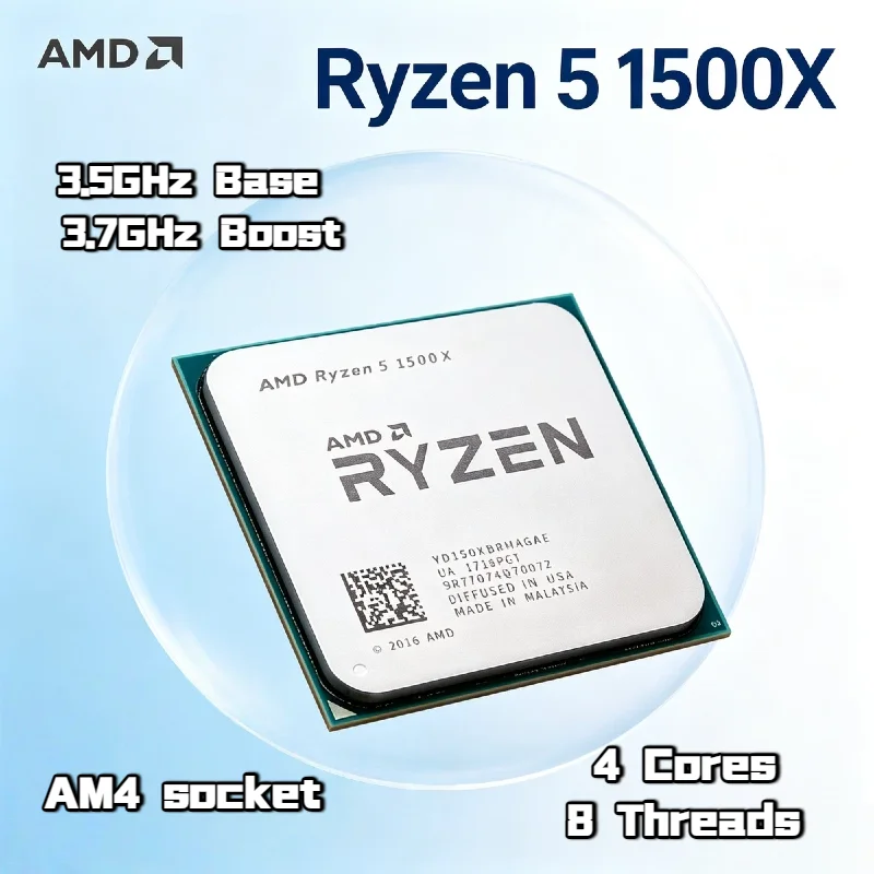 High Performance AMD R5 1500X CPU 4 Core 8 Thread 3.7GHz Max Boost 14nm AM4 16MB L3 Cache 65W DDR4 2667MHz Desktop Gaming Tray
High Performance AMD R5 1500X CPU 4 Core 8 Thread 3.7GHz Max Boost 14nm AM4 16MB L3 Cache 65W DDR4 2667MHz Desktop Gaming Tray