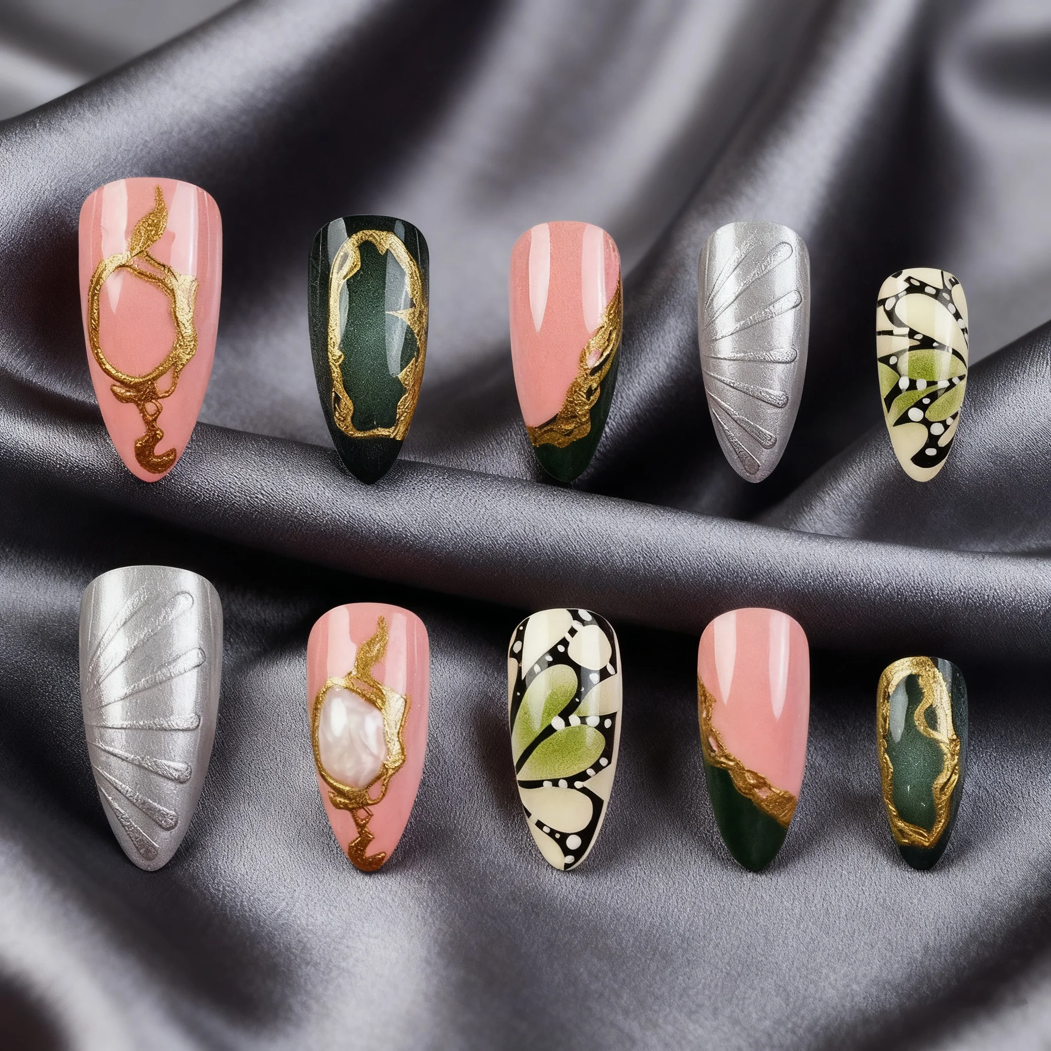 24PC Retro Luxury Press on Nails Almond Fake Nails Dark Green Golden Butterfly Patterns French Style for Women Wearable Manicure
24PC Retro Luxury Press on Nails Almond Fake Nails Dark Green Golden Butterfly Patterns French Style for Women Wearable Manicure