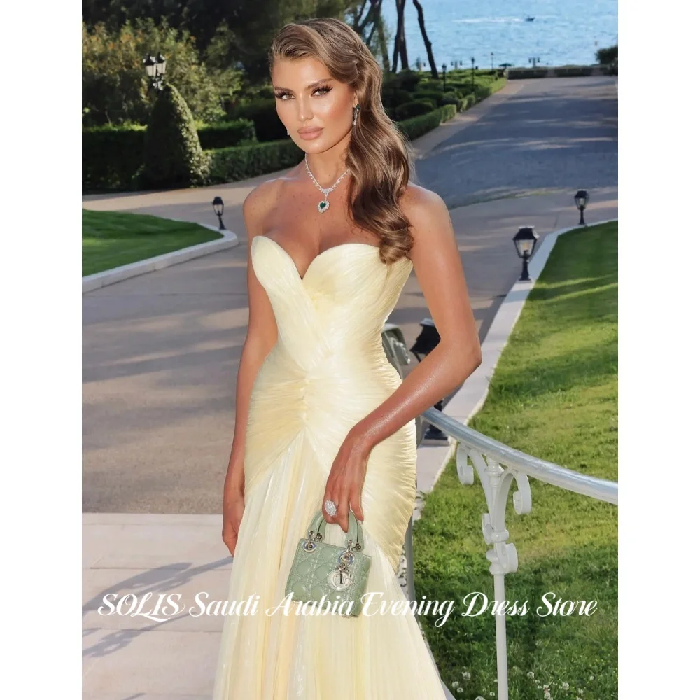 SOLIS Yellow Strapless Prom Dress Sweetheart Neck Evening Dress with Pleated Floor-Length Elegant Formal Gown Colors Customized
SOLIS Yellow Strapless Prom Dress Sweetheart Neck Evening Dress with Pleated Floor-Length Elegant Formal Gown Colors Customized