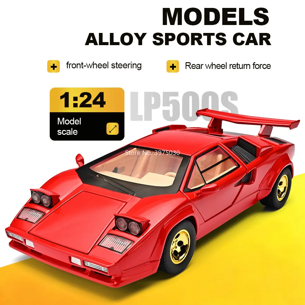 1:24 Lambor LP500S Alloy Sports Cars Diecast Model Toys Front Wheel Steering Rear Wheel Suspension Pull Back Gift for Car Lovers
1:24 Lambor LP500S Alloy Sports Cars Diecast Model Toys Front Wheel Steering Rear Wheel Suspension Pull Back Gift for Car Lovers