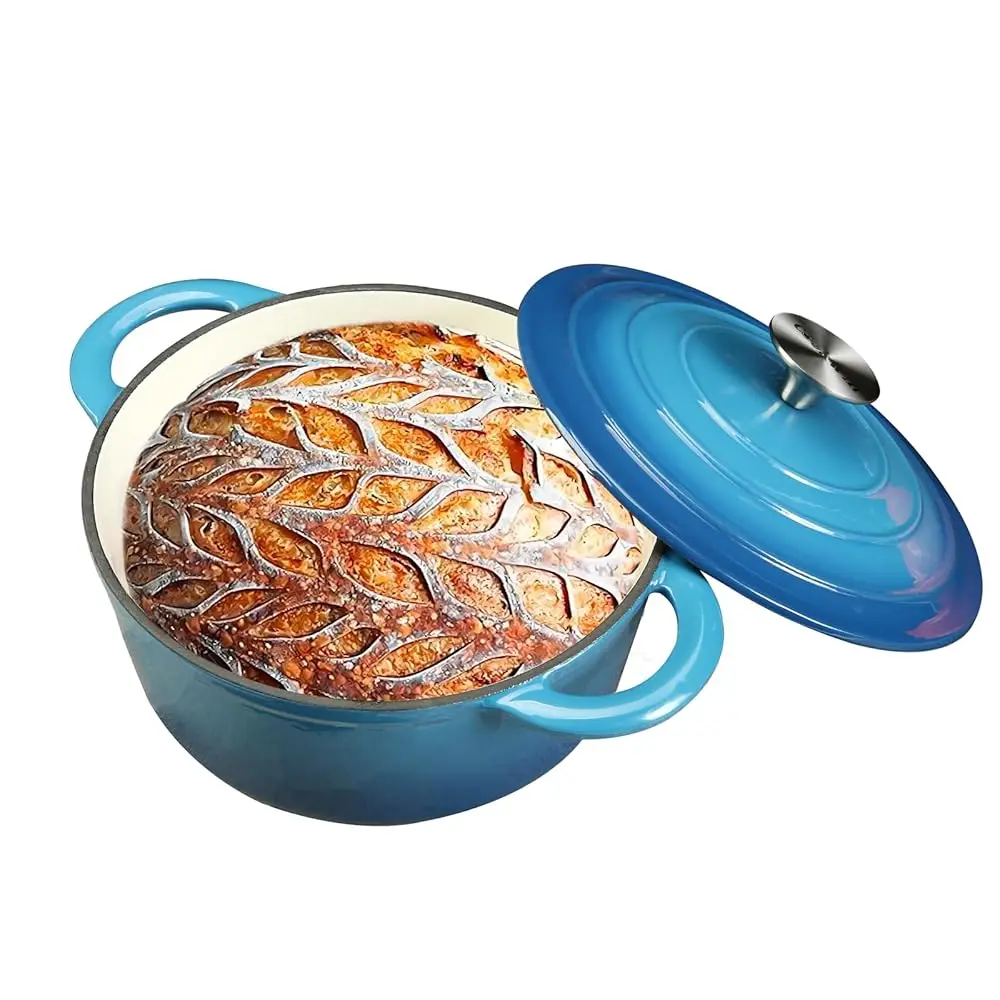 Чугунная жаровня 5QT с крышкой, эмалированная кастрюля для супа с двумя ручками, пригодная для выпечки хлеба, тушения и приготовления на гриле, безопасна для использования в духовке.
Чугунная жаровня 5QT с крышкой, эмалированная кастрюля для супа с двумя ручками, пригодная для выпечки хлеба, тушения и приготовления на гриле, безопасна для использования в духовке.
