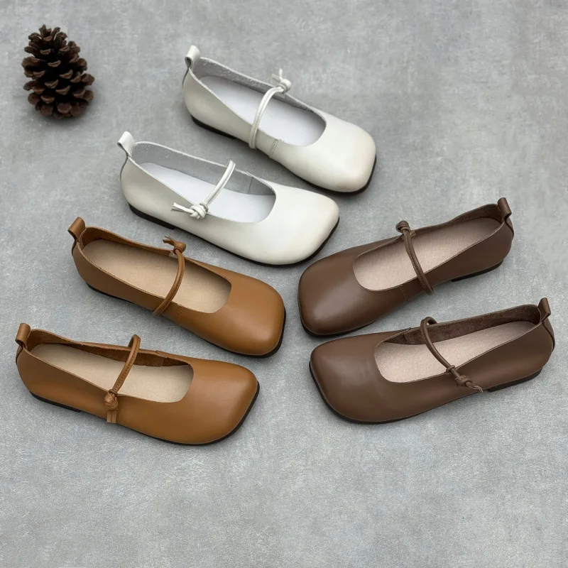 Handmade Genuine Leather Mary Janes Women 2025 Spring Mori Girl Flat Shoes Retro First Layer Cowhide Pumps Elegant Ballet Flats
Handmade Genuine Leather Mary Janes Women 2025 Spring Mori Girl Flat Shoes Retro First Layer Cowhide Pumps Elegant Ballet Flats