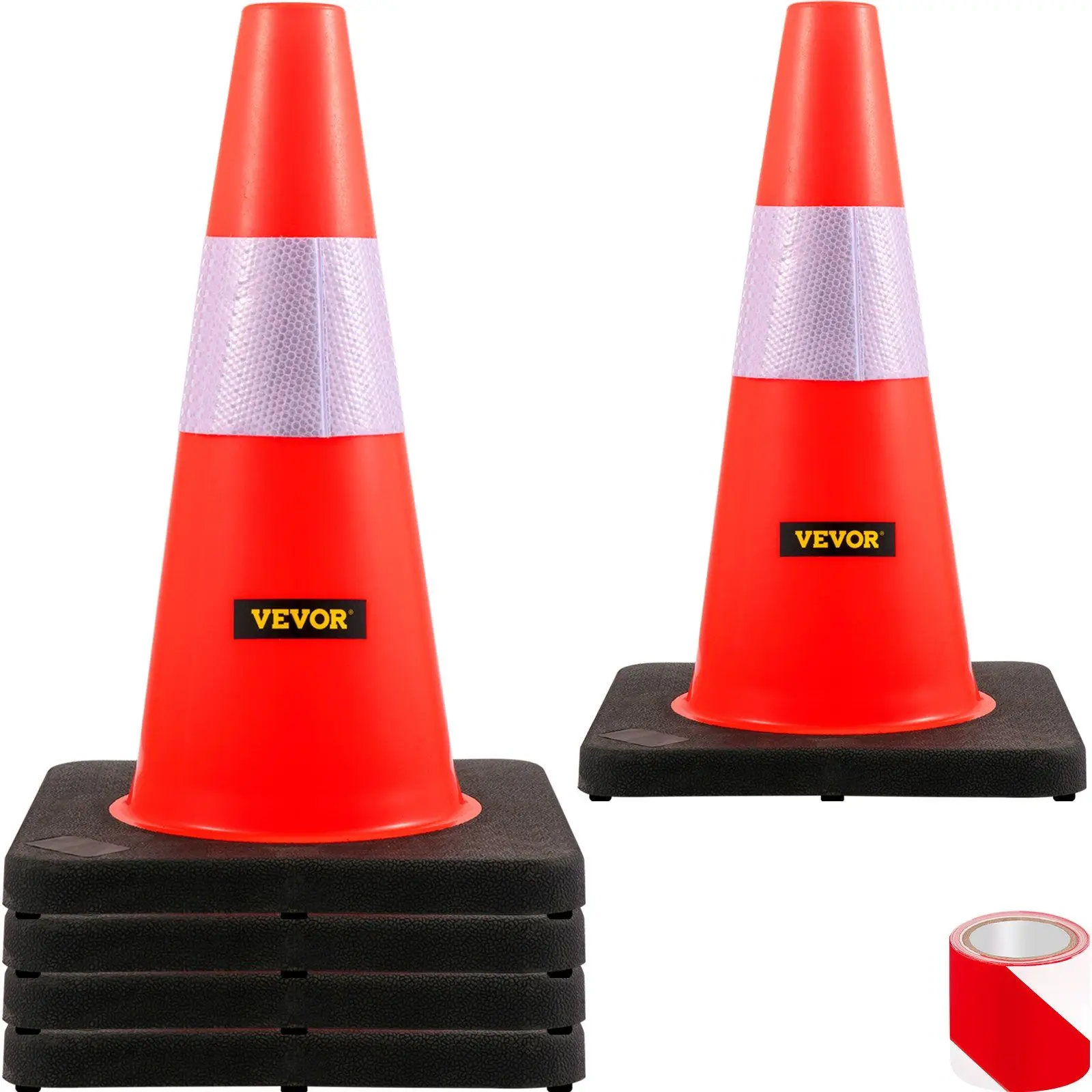 Safety Cones, 18 in/45 cm Height, 5 PCS PVC Orange Traffic Cone with Reflective Collar and Black Weighted Base, Used for Traffi
Safety Cones, 18 in/45 cm Height, 5 PCS PVC Orange Traffic Cone with Reflective Collar and Black Weighted Base, Used for Traffi