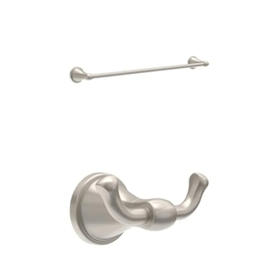 SpotShield Brushed Nickel Bathroom Set 24 Inch Towel Rack and Hook - Becker Modern Bathroom Decor
SpotShield Brushed Nickel Bathroom Set 24 Inch Towel Rack and Hook - Becker Modern Bathroom Decor