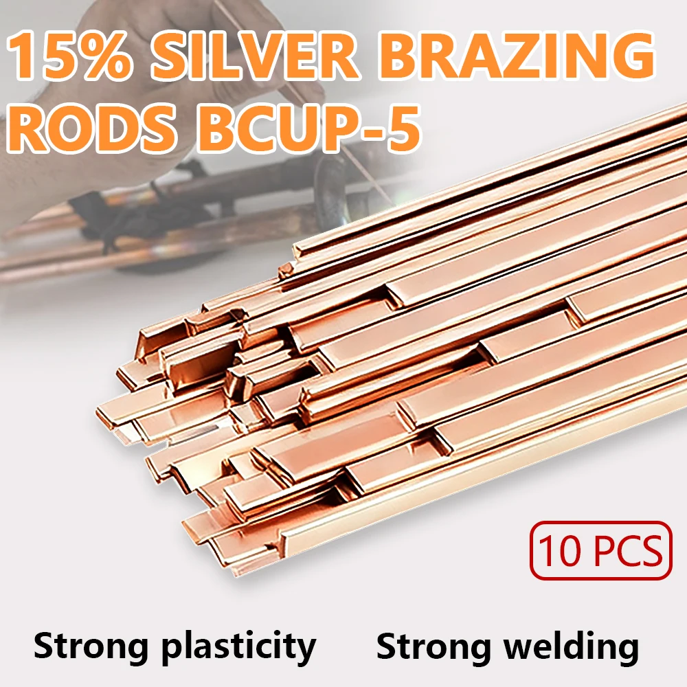 BCUP-5 15% Silver Brazing Rods 10 PCS Strong Plasticity High Welding Strength For Metal Fabrication And Repair
BCUP-5 15% Silver Brazing Rods 10 PCS Strong Plasticity High Welding Strength For Metal Fabrication And Repair
