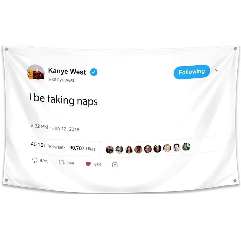 Kanye West 'Mirrors Full of Winners' Tapestry Wall Art - Motivational Quote with 4 Brass Grommets, Bohemian Dorm Room Decor
Kanye West 'Mirrors Full of Winners' Tapestry Wall Art - Motivational Quote with 4 Brass Grommets, Bohemian Dorm Room Decor