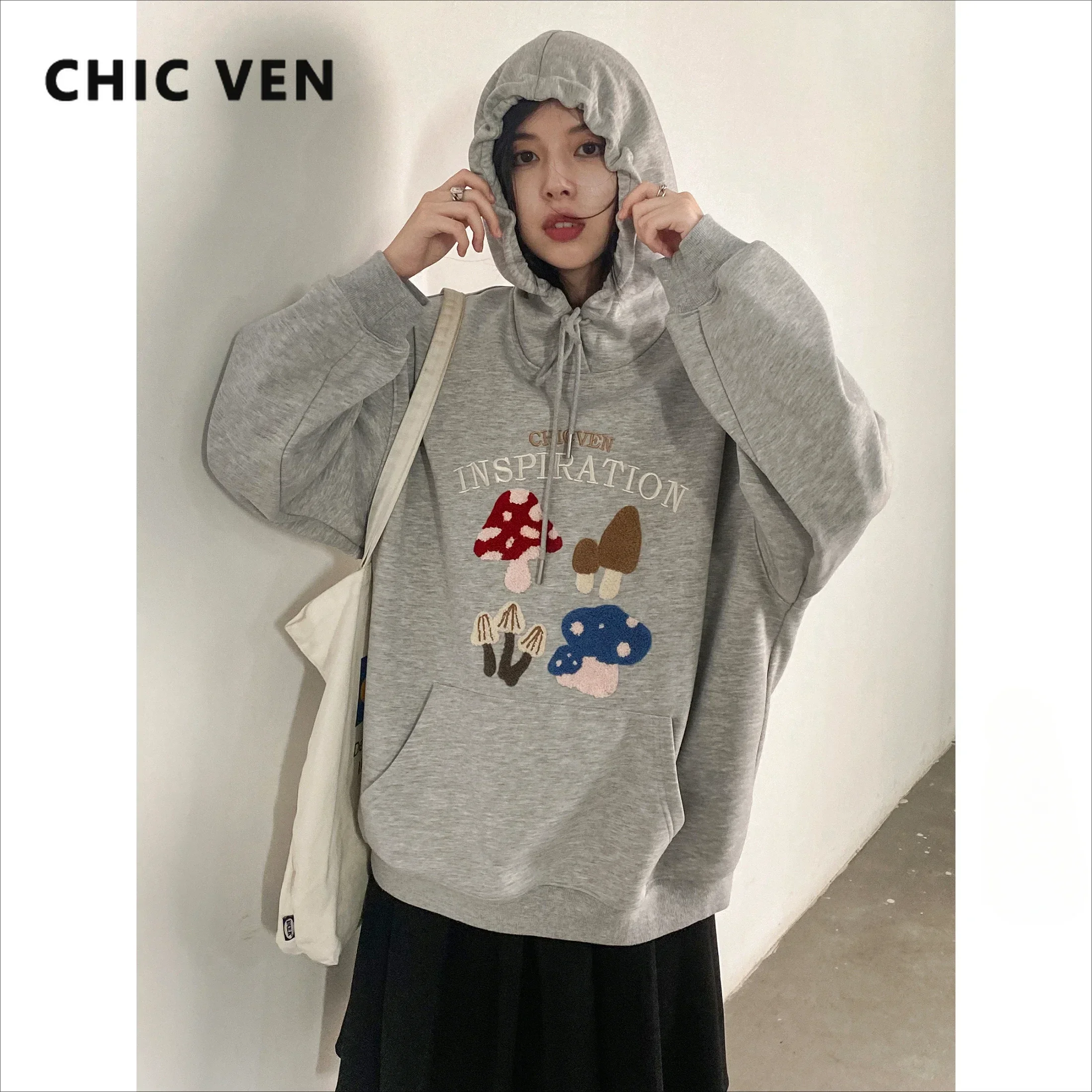 CHIC VEN корейские женские толстовки свободные с капюшоном с мультяшной вышивкой, плюшевое пальто, пуловер, женский топ, осень-зима 2024
CHIC VEN корейские женские толстовки свободные с капюшоном с мультяшной вышивкой, плюшевое пальто, пуловер, женский топ, осень-зима 2024