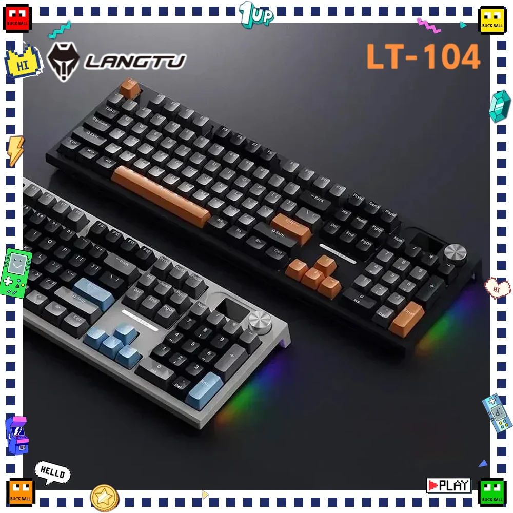 Механическая клавиатура LANGTU LT104, Беспроводная игровая клавиатура RGB с тремя режимами, с умным экраном, многофункциональная ручка, для ПК, для геймеров, подарки
Механическая клавиатура LANGTU LT104, Беспроводная игровая клавиатура RGB с тремя режимами, с умным экраном, многофункциональная ручка, для ПК, для геймеров, подарки