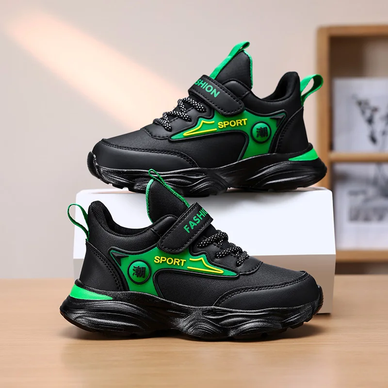 Leather upper kids sports shoes wear-resistant casual sneakers
Leather upper kids sports shoes wear-resistant casual sneakers
