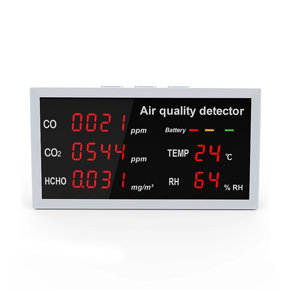 TOP 5 in 1 Multifunctional Detector LED Display CO CO2 HCHO Temperature Humidity Monitor Air Quality Detector Indoor Outdoor
TOP 5 in 1 Multifunctional Detector LED Display CO CO2 HCHO Temperature Humidity Monitor Air Quality Detector Indoor Outdoor