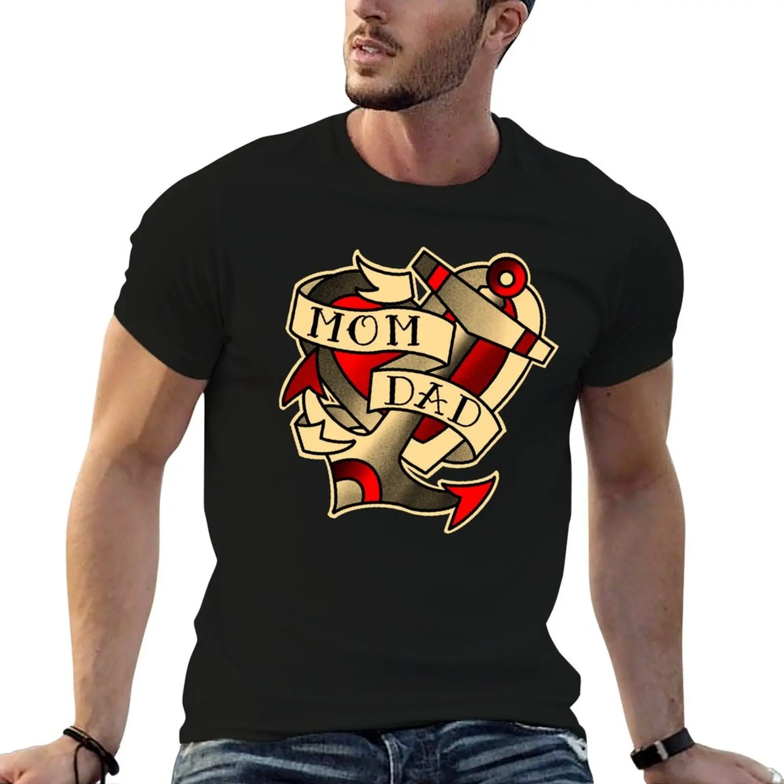 t mom T-Shirt man , anchor and heart with banner traditional tattoo style luxury shirt dad
t mom T-Shirt man , anchor and heart with banner traditional tattoo style luxury shirt dad