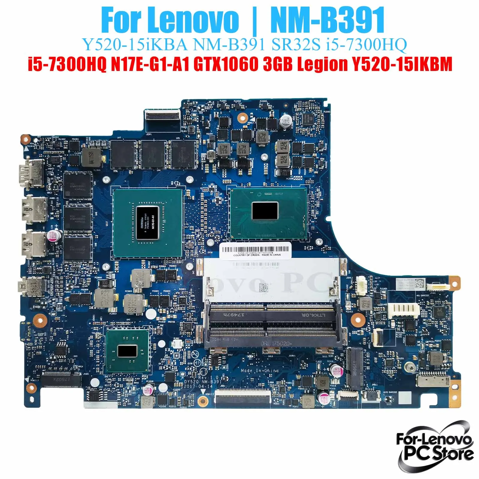NM-B391 для LENOVO Legion Y520-15IKBM NM-B391 материнская плата i3 i5 i7 процессор 100% протестированная материнская плата для ноутбука
NM-B391 для LENOVO Legion Y520-15IKBM NM-B391 материнская плата i3 i5 i7 процессор 100% протестированная материнская плата для ноутбука