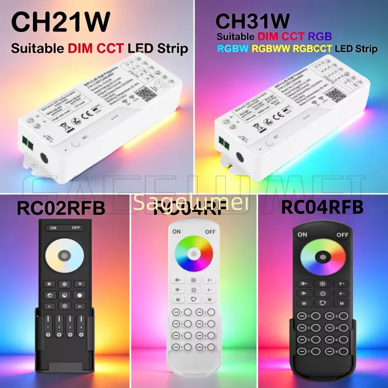 CH31W 2/3 in 1 CH21W Frequency LED Controller 2.4G WIFI High For Led Strip Light SMD 5050 DIM CCT RGB RGBW RGBCCT COB DC12-24V
CH31W 2/3 in 1 CH21W Frequency LED Controller 2.4G WIFI High For Led Strip Light SMD 5050 DIM CCT RGB RGBW RGBCCT COB DC12-24V
