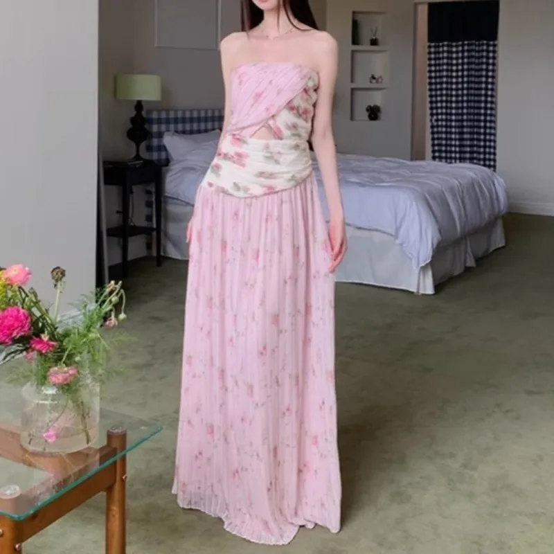 Pink Floral Printed Pleated Dress Women Elegant Summer Streetwear Chic Strapped Clothing Lady Sleeveless Vestidos Bodycon
Pink Floral Printed Pleated Dress Women Elegant Summer Streetwear Chic Strapped Clothing Lady Sleeveless Vestidos Bodycon