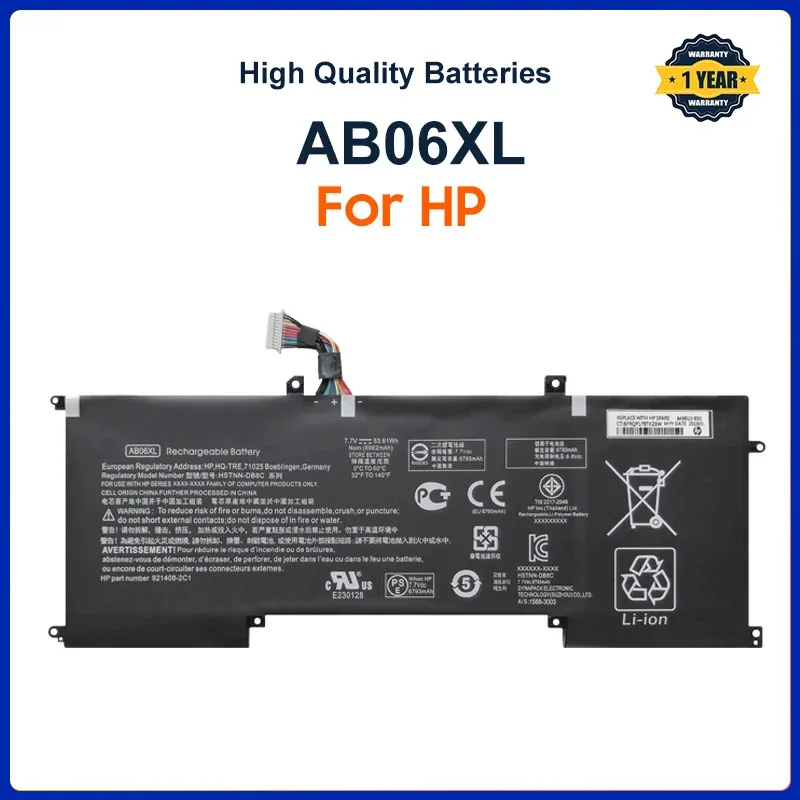 Аккумулятор AB06XL для HP ENVY 13-AD019TU 13-AD020TU 13-AD106TU 13-AD108TU TPN-I128 921408-2C1 921438-855
Аккумулятор AB06XL для HP ENVY 13-AD019TU 13-AD020TU 13-AD106TU 13-AD108TU TPN-I128 921408-2C1 921438-855