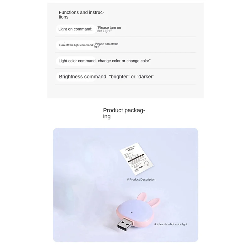 2Pcs USB Reading Lamp,Mini Bunny Night Light, Smart Voice 3 Color Desk Lamp For Bedroom Kids Room Pink + White Durable
2Pcs USB Reading Lamp,Mini Bunny Night Light, Smart Voice 3 Color Desk Lamp For Bedroom Kids Room Pink + White Durable