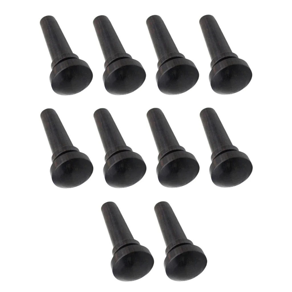10PCS Ebony Full Size Violin Endpin Screws Buttons For Violin DIY Tail Nails Endpin Replacement Stringed Instrument Parts